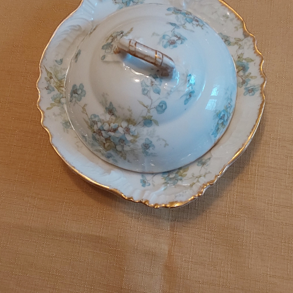 Elegant Floral Serveware with Gold Accents